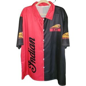 Indian Riders Motorcycle Shirt Black & Red Colorblock Size XXL